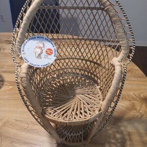 Handcrafted Mini Peacock Chair - Natural Tan